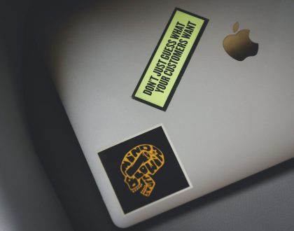 sticker on a laptop